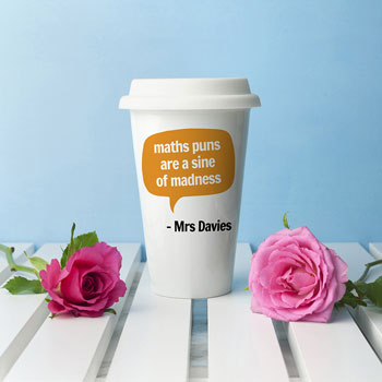 Personalised Teacher Says Slogan Travel Coffee Mug