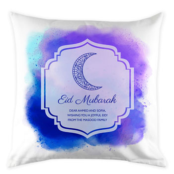 Personalised Pink or Blue Eid Mubarak Cushion Cover