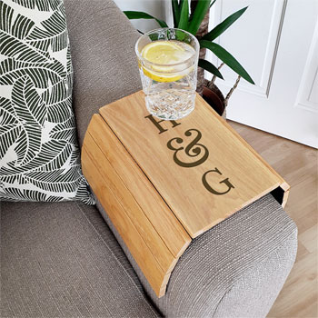 Personalised Initials Wooden Sofa Tray