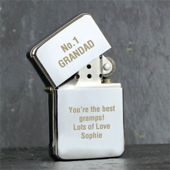 Personalised Chrome Lighter Any Text Smoker's Gift