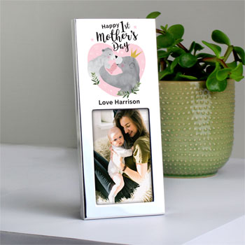 Personalised 1st Mother's Day Mama Bear 6x2 Inch Photo Frame