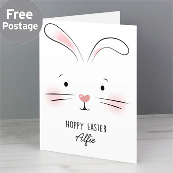 Personalised Bunny Features Easter Card