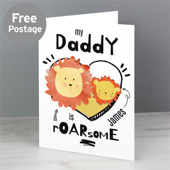 Personalised My Daddy is Roarsome Fathers Day Card