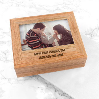 Personalised Father's Day Wooden Photo Box