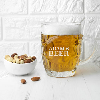 Personalised Dimpled Beer Pint Glass