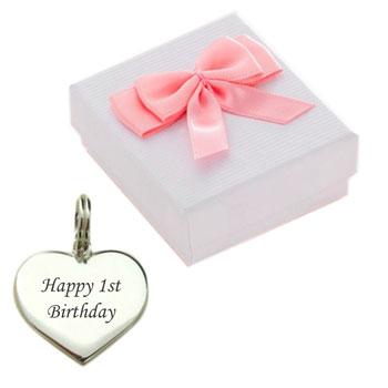 Baby Girl's Large Sterling Silver 1st Birthday Charm