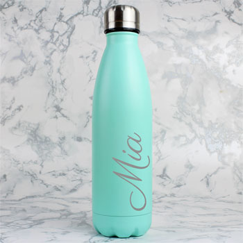 Personalised Mint Green Steel Insulated Drinks Bottle