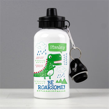 Boy's Personalised Be Roarsome Dinosaur Water Bottle