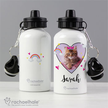 Personalised Rachael Hale Cute Cat Drinks Water Bottle