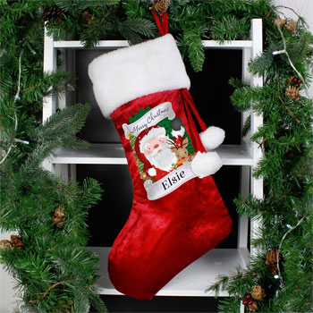 Kid's Personalised Christmas Santa Red Stocking