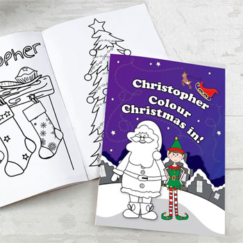 Personalised Christmas Elf Colouring Book
