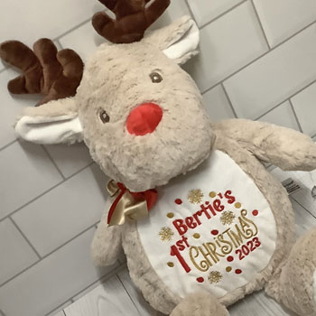 Personalised Christmas Reindeer Soft Toy