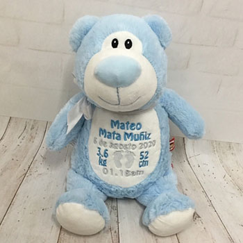Personalised Cubbies Cubbyford Blue Teddy Bear