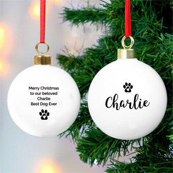 Personalised Pet Christmas Tree Bauble For Dog or Cat