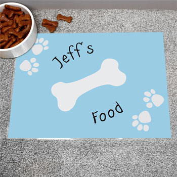 Personalised Blue Paw Print Dog Placemat