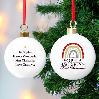 Personalised Christmas Free Text Ceramic Bauble