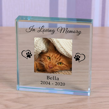 Personalised Glass Pet Memorial In Loving Memory Photo Block