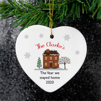Personalised Cosy Christmas Ceramic Heart Decoration