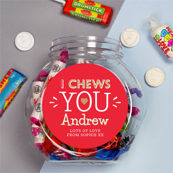 Personalised I Chews You Sweet Jar Valentines Day Gift