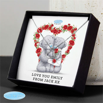 Personalised Me to You Valentine Heart Necklace in Box