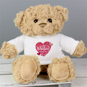 Personalised Valentine's Day Gift Confetti Hearts Teddy Bear