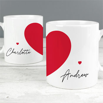 Personalised Two Hearts Mug Set Couple Gift