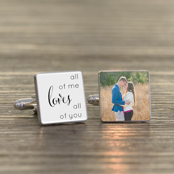 All of Me Loves All of You Square Photo Cufflinks