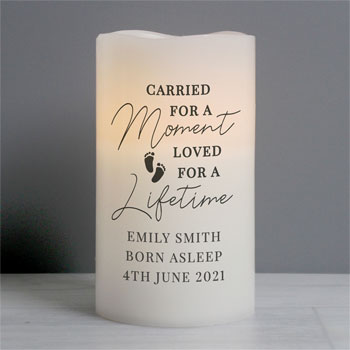 Personalised Carried For A Moment LED Infant Loss Candle