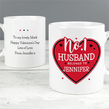 Personalised No. 1 Belongs To Ceramic Red Heart Mug