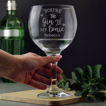 Personalised Gin to My Tonic Gin Balloon Glass