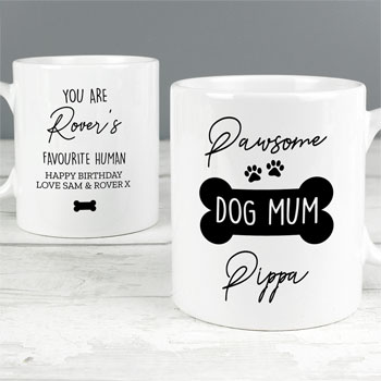 Personalised Pawsome Dog Mum Ceramic Mug