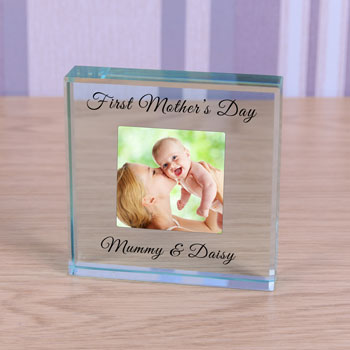 First Mothers Day Large Glass Photo Token  - Mummy & ...
