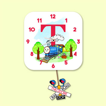 Personalised Alphabet Train Pendulum Wall Clock