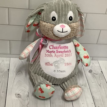 Girl's Personalised Cubbies Harlequin Bunny Chic Edition
