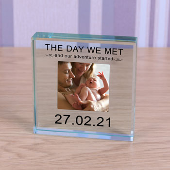 Personalised Glass Photo Token - The Day We Met