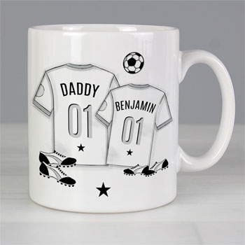 Dad's Personalised Football Mini Me Ceramic Mug