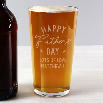 Personalised Father's Day Pint Beer Glass