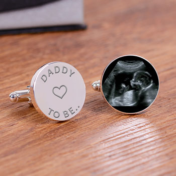 Daddy-to-be or Grandad-to-be Baby Scan Photo Cufflinks