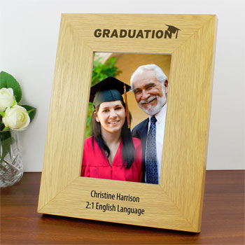 Personalised Graduation 4x6 Inch Oak Finish Photo Frame