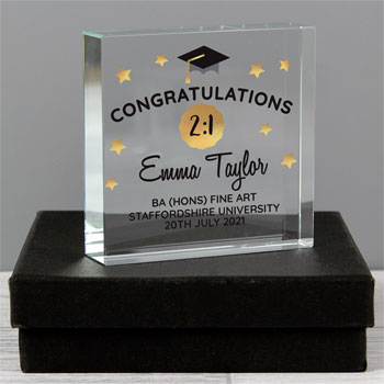 Personalised Congratulations Graduation Glass Token