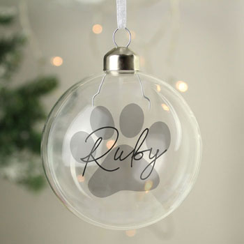 Personalised Pet Glass Christmas Tree Bauble
