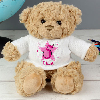 Girl's Personalised Pink Birthday Teddy Bear