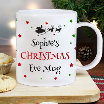 Personalised Christmas Eve Plastic Children's Mug