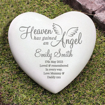 Personalised Angel Heart Memorial Ornament