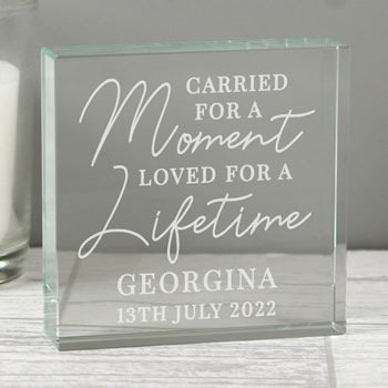 Personalised Carried for a Moment Glass Infant Loss Token