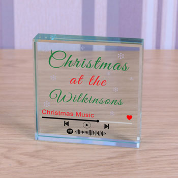 Personalised Glass Token With Christmas Music Playlist