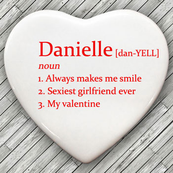 Definition Of My Valentine Ceramic Heart Keepsake