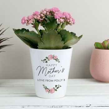 Personalised Abstract Rose Happy Mother's Day Plant Pot