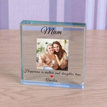 Personalised Glass Photo Token Mum