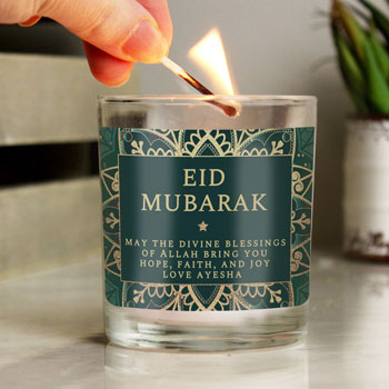 Personalised Eid Glass Jar Candle